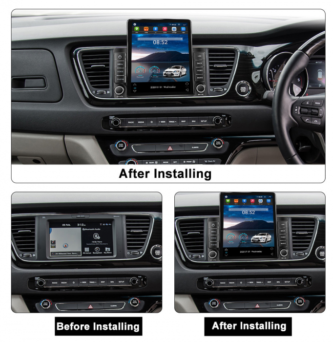 Navigatie dedicata KIA Carnival 2014-2020,Tesla Style, ANDROID 13,Carplay&Android Auto, 10 inch , 8+128GB, Internet, Aplicatii, Waze, GPS [3]