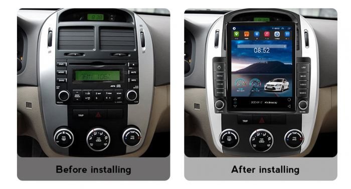 Navigatie dedicata Kia Cerato 2004-2008,Tesla Style, ANDROID 13,Carplay&Android Auto, 10 inch , 8+128GB, Internet, Aplicatii, Waze, GPS [3]