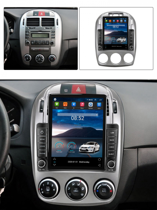 Navigatie dedicata KIA Cerato 2005-2006,Tesla Style, ANDROID 13,Carplay&Android Auto, 10 inch , 8+128GB, Internet, Aplicatii, Waze, GPS [4]