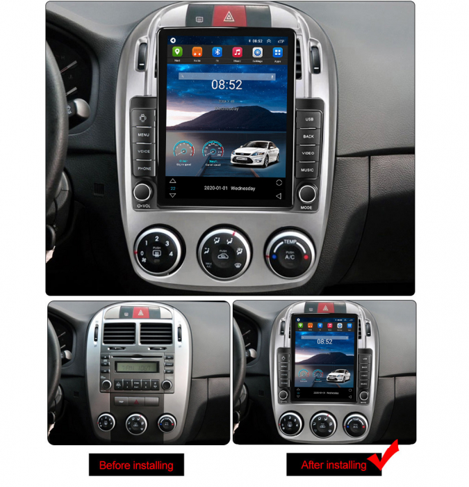 Navigatie dedicata KIA Cerato 2005-2006,Tesla Style, ANDROID 13,Carplay&Android Auto, 10 inch , 8+128GB, Internet, Aplicatii, Waze, GPS [3]