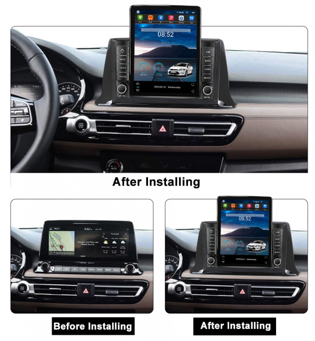 Navigatie dedicata KIA K5 3 2020-2021,Tesla Style, ANDROID 13,Carplay&Android Auto, 10 inch , 8+128GB, Internet, Aplicatii, Waze, GPS [3]