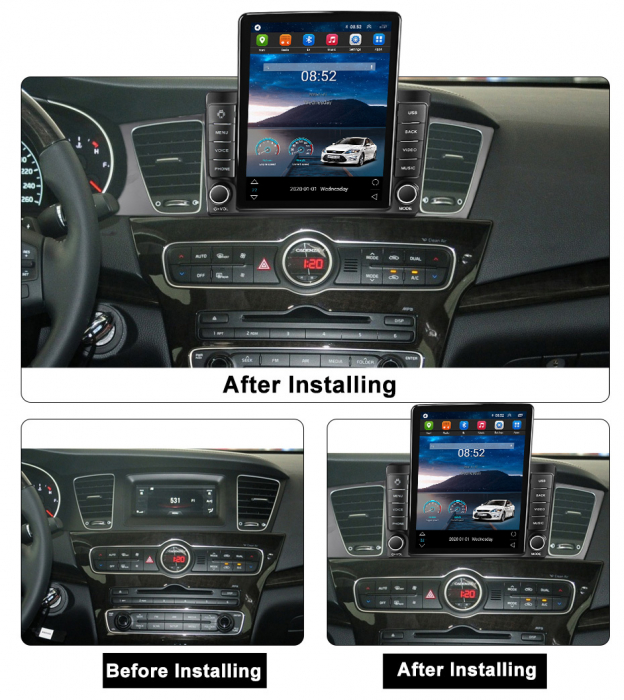 Navigatie dedicata KIA K7 Cadenza 2013-2017,Tesla Style, ANDROID 13,Carplay&Android Auto, 10 inch , 8+128GB, Internet, Aplicatii, Waze, GPS [3]