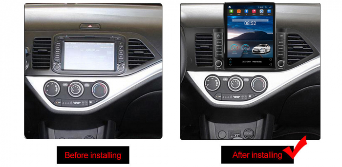 Navigatie dedicata KIA Morning 2011-2017,Tesla Style, ANDROID 13,Carplay&Android Auto, 10 inch , 8+128GB, Internet, Aplicatii, Waze, GPS [4]