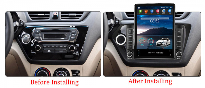 Navigatie dedicata KIA RIO 2011-2015,Tesla Style, ANDROID 13,Carplay&Android Auto, 10 inch , 8+128GB, Internet, Aplicatii, Waze, GPS [4]