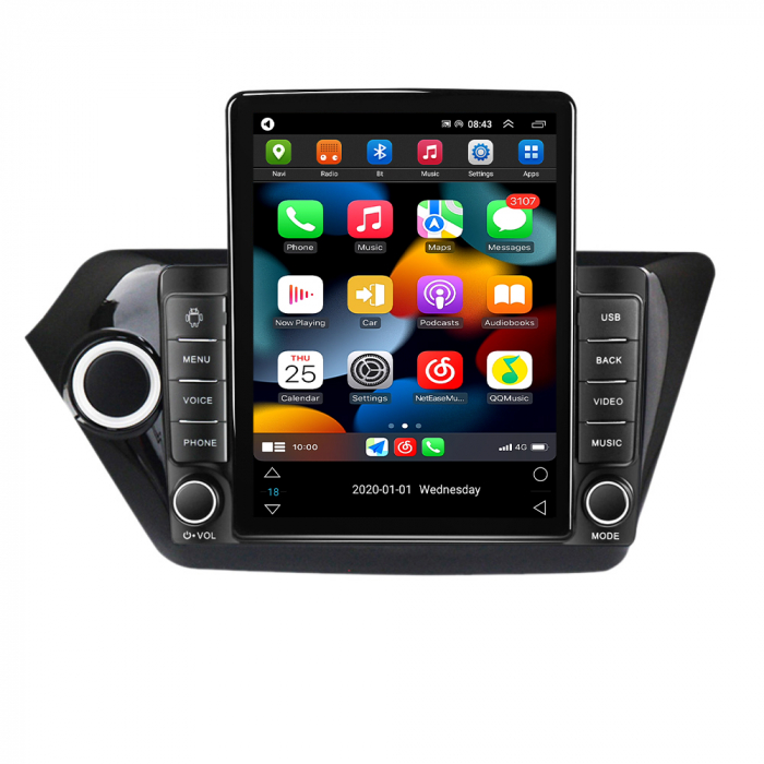 Navigatie dedicata KIA RIO 2011-2015,Tesla Style, ANDROID 13,Carplay&Android Auto, 10 inch , 8+128GB, Internet, Aplicatii, Waze, GPS [2]