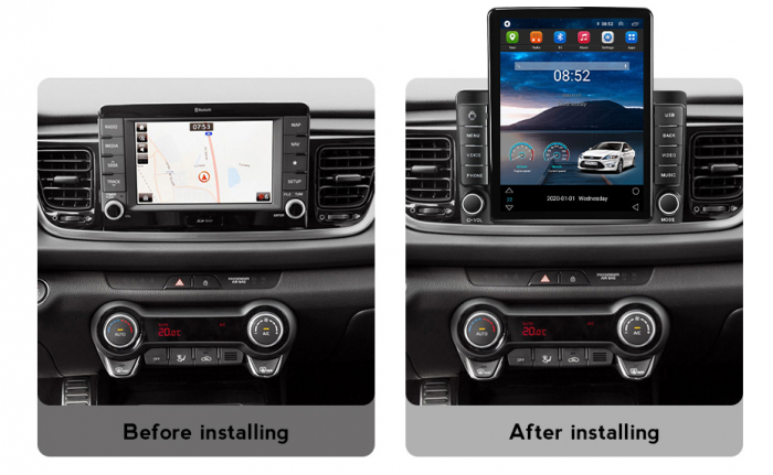 Navigatie dedicata KIA RIO 2017 2018 2019,Tesla Style, ANDROID 13,Carplay&Android Auto, 10 inch , 8+128GB, Internet, Aplicatii, Waze, GPS [3]