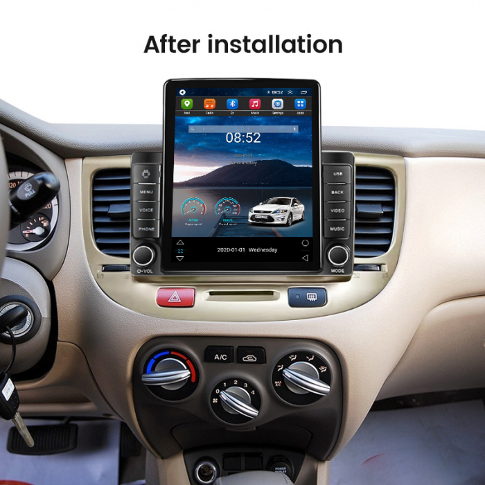 Navigatie dedicata KIA RIO2 2005-2011,Tesla Style, ANDROID 13,Carplay&Android Auto, 10 inch , 8+128GB, Internet, Aplicatii, Waze, GPS [4]