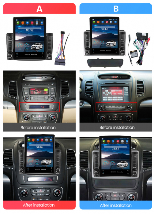 Navigatie dedicata KIA Sorento 2013-2014,Tesla Style, ANDROID 13,Carplay&Android Auto, 10 inch , 8+128GB, Internet, Aplicatii, Waze, GPS [3]