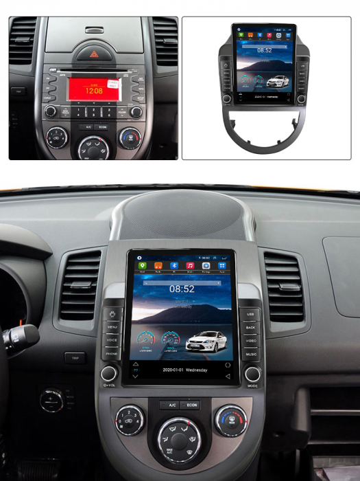 Navigatie dedicata KIA Soul 2010-2013,Tesla Style, ANDROID 13,Carplay&Android Auto, 10 inch , 8+128GB, Internet, Aplicatii, Waze, GPS [4]