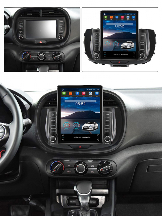 Navigatie dedicata KIA Soul 2019-2020,Tesla Style, ANDROID 13,Carplay&Android Auto, 10 inch , 8+128GB, Internet, Aplicatii, Waze, GPS [4]