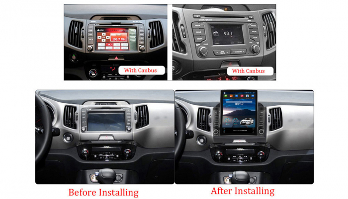 Navigatie dedicata KIA Sportage 2010-2015,Tesla Style, ANDROID 13,Carplay&Android Auto, 10 inch , 8+128GB, Internet, Aplicatii, Waze, GPS [4]