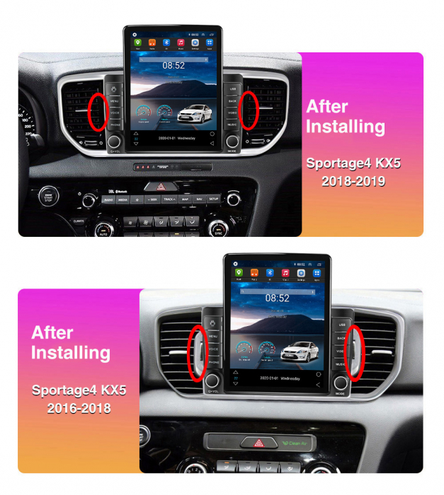 Navigatie dedicata KIA Sportage4 KX5 2016-2018,Tesla Style, ANDROID 13,Carplay&Android Auto, 10 inch , 8+128GB, Internet, Aplicatii, Waze, GPS [3]