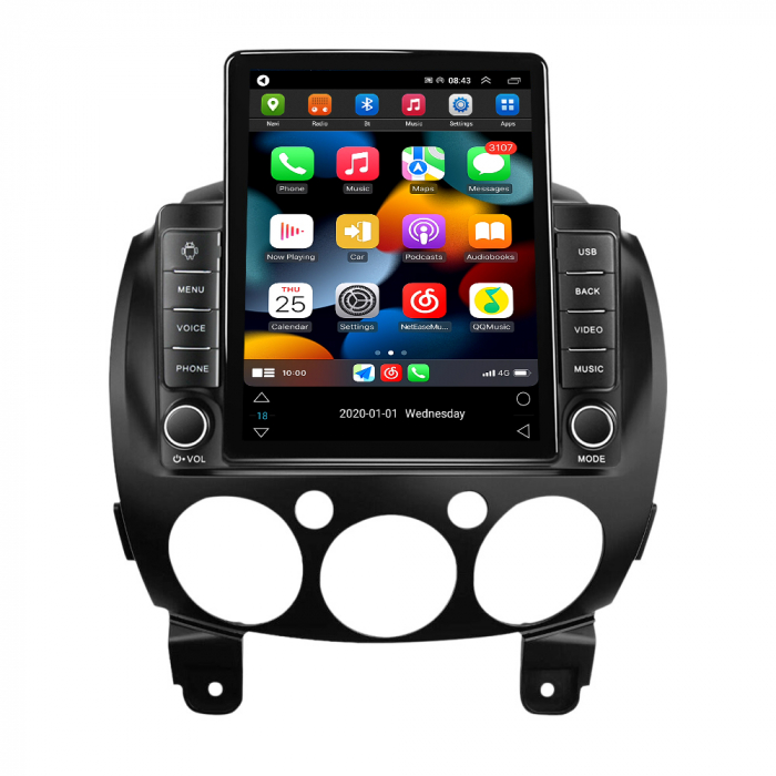 Navigatie dedicata Mazda 2 2007-2014,Tesla Style, ANDROID 13,Carplay&Android Auto, 10 inch , 8+128GB, Internet, Aplicatii, Waze, GPS [2]