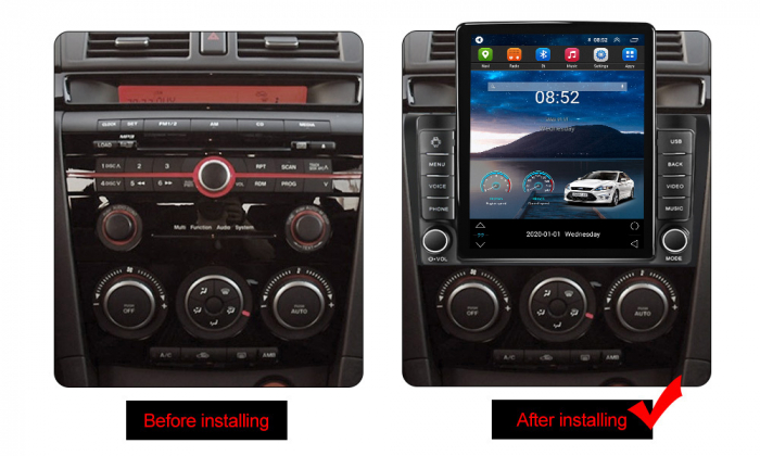 Navigatie dedicata Mazda 3 2004-2009,Tesla Style, ANDROID 13,Carplay&Android Auto, 10 inch , 8+128GB, Internet, Aplicatii, Waze, GPS [3]