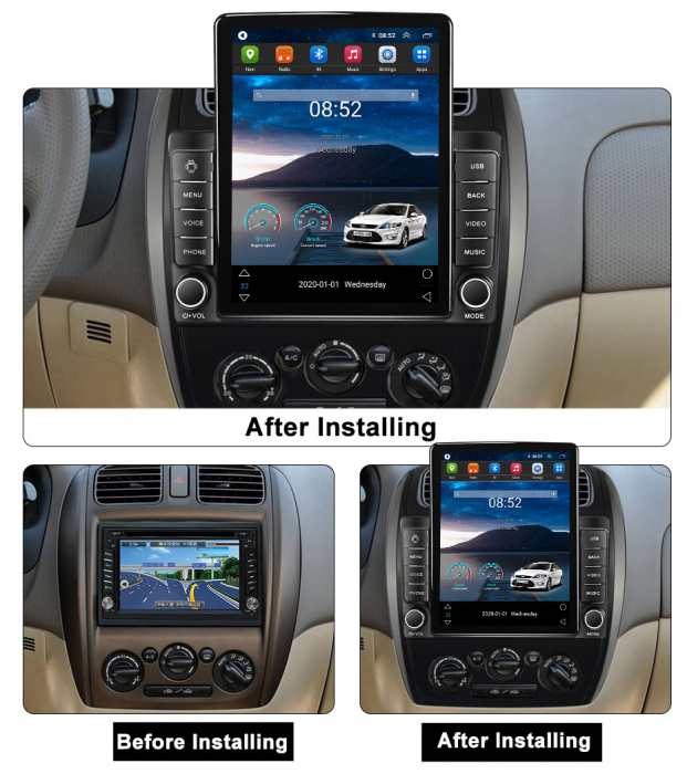 Navigatie dedicata Mazda 323,Tesla Style, ANDROID 13,Carplay&Android Auto, 10 inch , 8+128GB, Internet, Aplicatii, Waze, GPS [3]