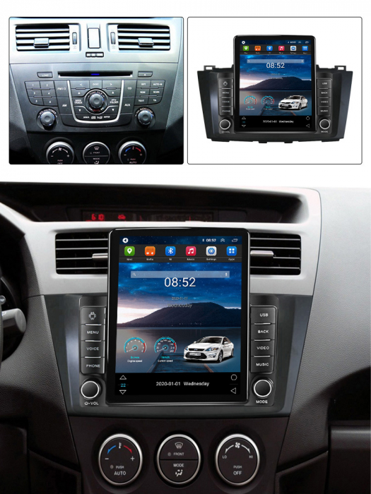 Navigatie dedicata Mazda 5 2010-2015,Tesla Style, ANDROID 13,Carplay&Android Auto, 10 inch , 8+128GB, Internet, Aplicatii, Waze, GPS [4]
