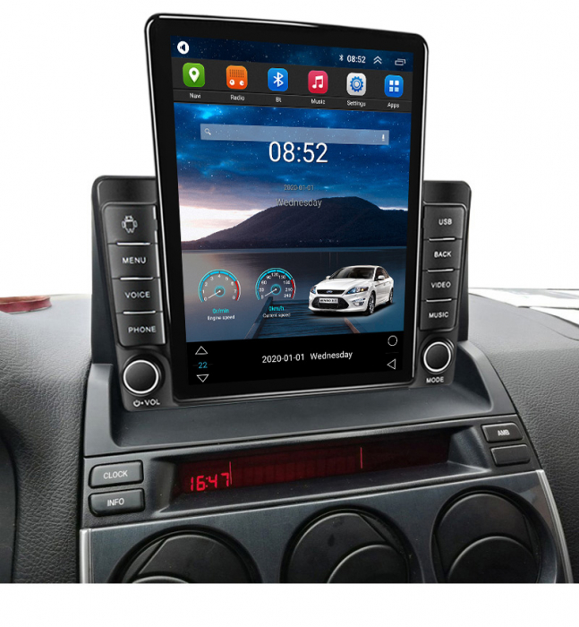 Navigatie dedicata Mazda 6 2008-2012,Tesla Style, ANDROID 13,Carplay&Android Auto, 10 inch , 8+128GB, Internet, Aplicatii, Waze, GPS [4]