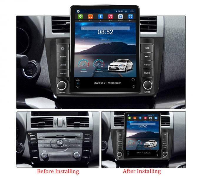Navigatie dedicata Mazda 6 2008-2012,Tesla Style, ANDROID 13,Carplay&Android Auto, 10 inch , 8+128GB, Internet, Aplicatii, Waze, GPS [3]