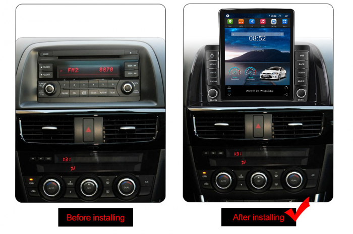 Navigatie dedicata Mazda CX-5 2012-2015,Tesla Style, ANDROID 13,Carplay&Android Auto, 10 inch , 8+128GB, Internet, Aplicatii, Waze, GPS [4]