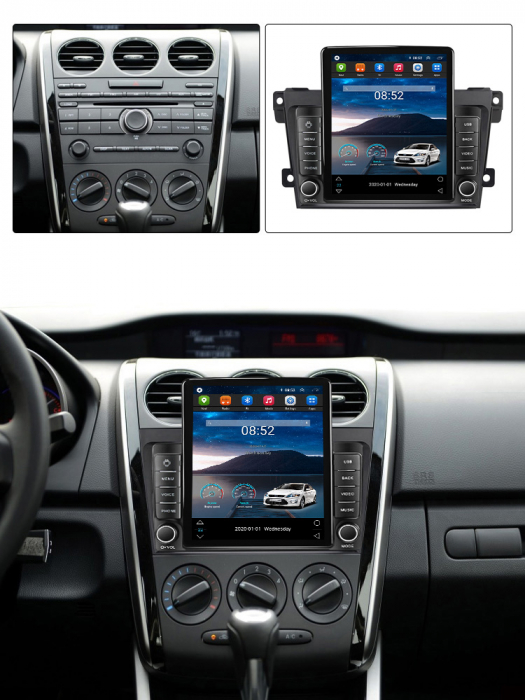 Navigatie dedicata Mazda CX-7 2008-2015,Tesla Style, ANDROID 13,Carplay&Android Auto, 10 inch , 8+128GB, Internet, Aplicatii, Waze, GPS [4]