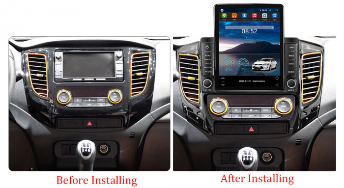 Navigatie dedicata Mitsubishi L200 2015-2019,Tesla Style, ANDROID 13,Carplay&Android Auto, 10 inch , 8+128GB, Internet, Aplicatii, Waze, GPS [3]