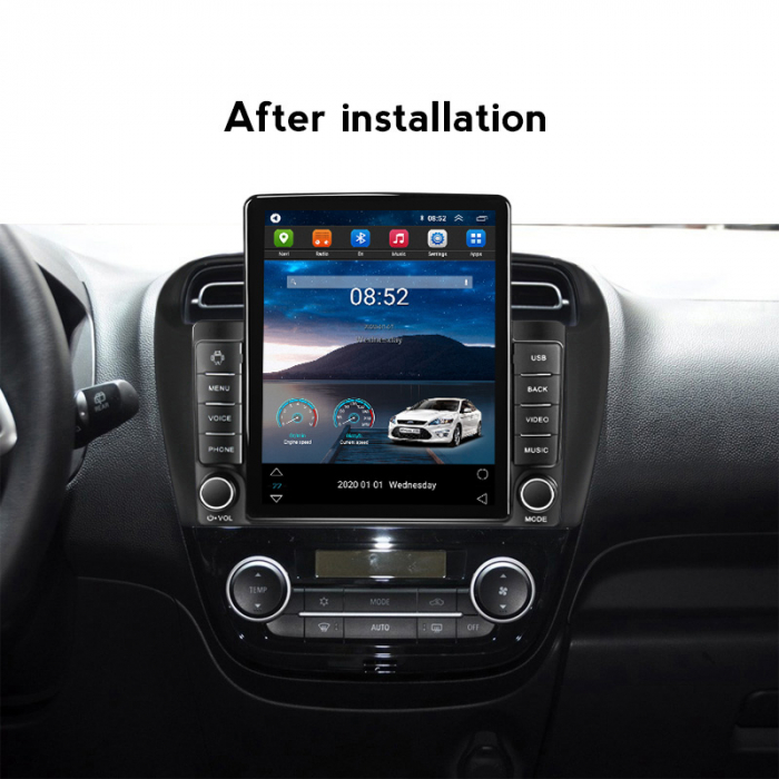 Navigatie dedicata Mitsubishi Mirage Attrage 2012-2018,Tesla Style, ANDROID 13,Carplay&Android Auto, 10 inch , 8+128GB, Internet, Aplicatii, Waze, GPS [4]