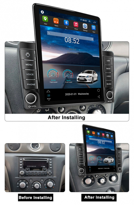 Navigatie dedicata Mitsubishi Outlander 2004-2008,Tesla Style, ANDROID 13,Carplay&Android Auto, 10 inch , 8+128GB, Internet, Aplicatii, Waze, GPS [3]
