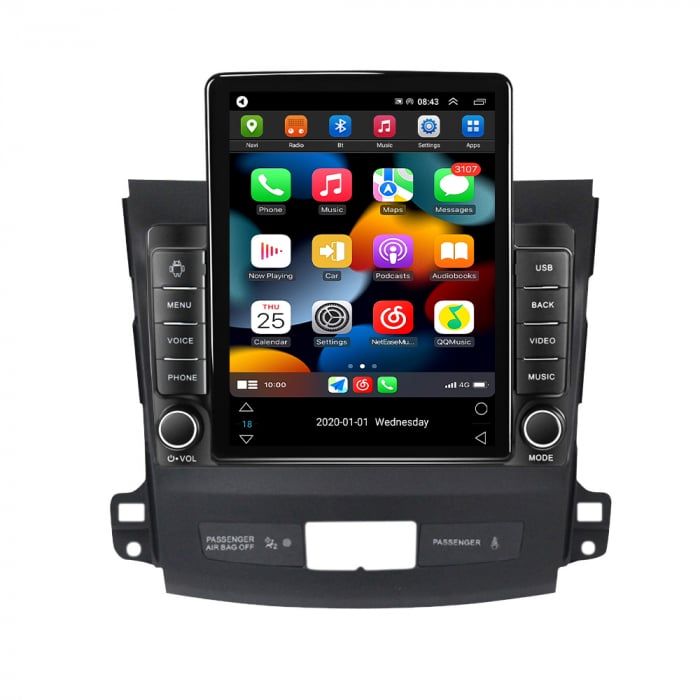 Navigatie dedicata Mitsubishi Outlander 2005-2011,Tesla Style, ANDROID 13,Carplay&Android Auto, 10 inch , 8+128GB, Internet, Aplicatii, Waze, GPS [2]