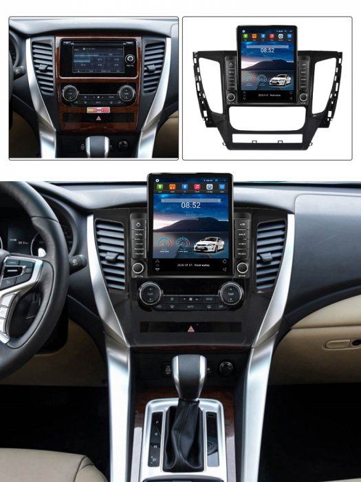 Navigatie dedicata Mitsubishi Pajero 2016-2018,Tesla Style, ANDROID 13,Carplay&Android Auto, 10 inch , 8+128GB, Internet, Aplicatii, Waze, GPS [4]