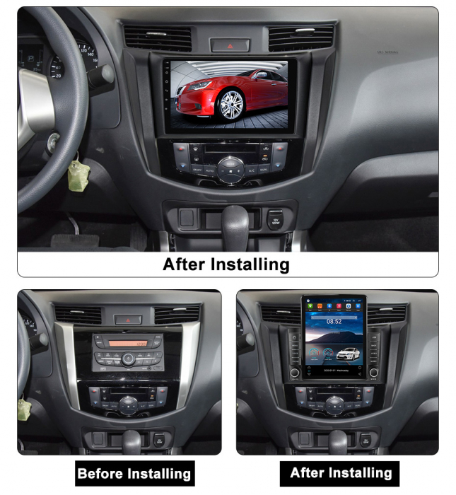 Navigatie dedicata Navara NP300 2011-2016,Tesla Style, ANDROID 13,Carplay&Android Auto, 10 inch , 8+128GB, Internet, Aplicatii, Waze, GPS [3]