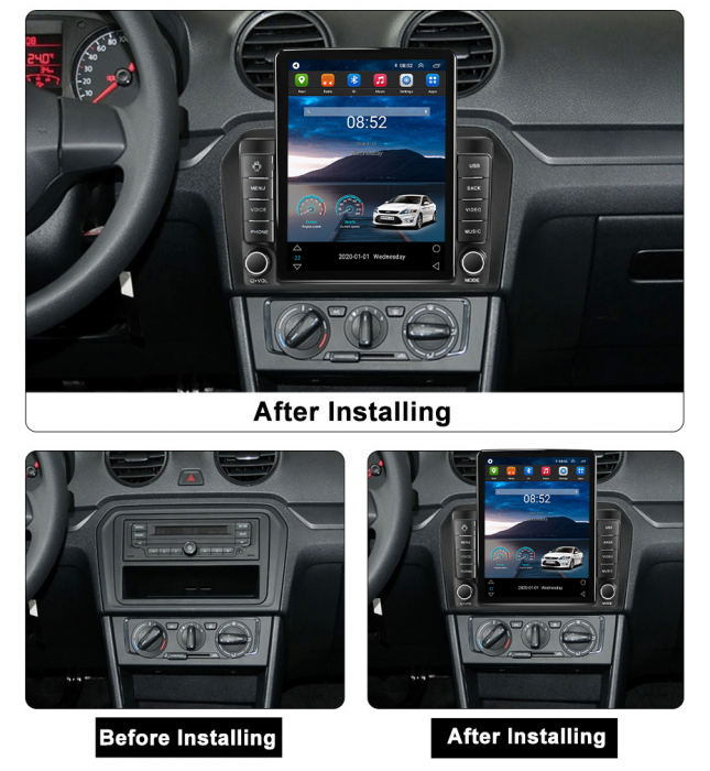 Navigatie dedicata VW Jetta 2013-2017, Tesla Style, ANDROID 13, 10 inch , 8+128GB, Internet, Aplicatii, Waze, GPS [3]
