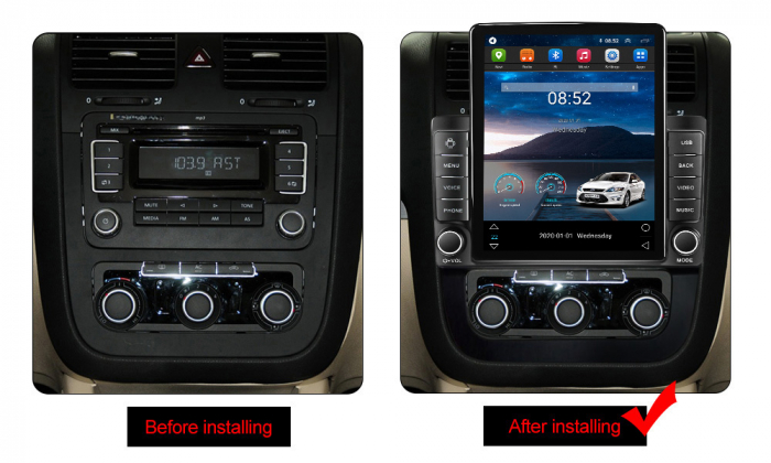 Navigatie dedicata VW Jetta 5 2005-2010, Tesla Style, ANDROID 13, 10 inch , 8+128GB, Internet, Aplicatii, Waze, GPS [3]