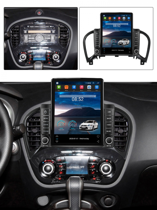 Navigatie dedicata Nissan Juke 2010-2014,Tesla Style, ANDROID 13,Carplay&Android Auto, 10 inch , 8+128GB, Internet, Aplicatii, Waze, GPS [4]