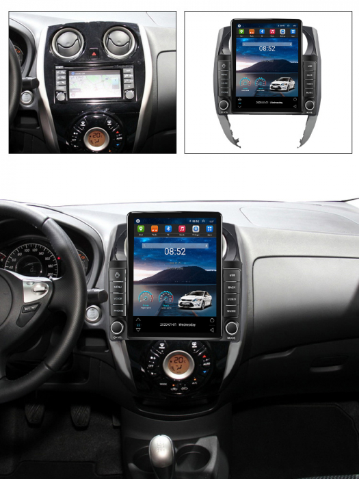 Navigatie dedicata Nissan Note 2012-2019,Tesla Style, ANDROID 13,Carplay&Android Auto, 10 inch , 8+128GB, Internet, Aplicatii, Waze, GPS [4]