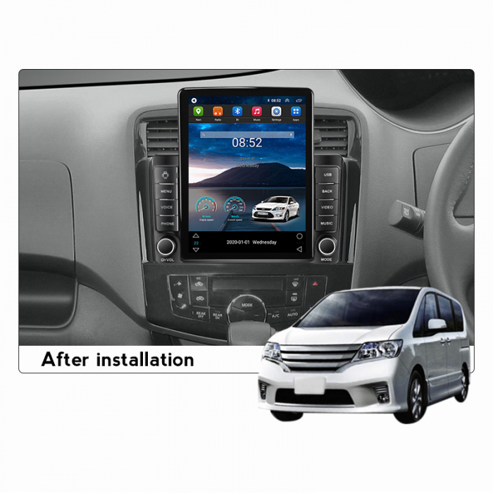 Navigatie dedicata Nissan Serena 4 2010-2016,Tesla Style, ANDROID 13,Carplay&Android Auto, 10 inch , 8+128GB, Internet, Aplicatii, Waze, GPS [4]
