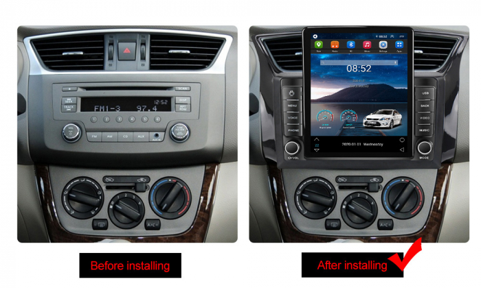 Navigatie dedicata Nissan Sylphy 2003-2012,Tesla Style, ANDROID 13,Carplay&Android Auto, 10 inch , 8+128GB, Internet, Aplicatii, Waze, GPS [3]