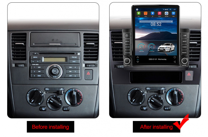 Navigatie dedicata Nissan Tiida 2005-2010,Tesla Style, ANDROID 13,Carplay&Android Auto, 10 inch , 8+128GB, Internet, Aplicatii, Waze, GPS [4]