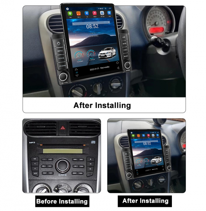 Navigatie dedicata Opel Agila,Tesla Style, ANDROID 13,Carplay&Android Auto, 10 inch , 8+128GB, Internet, Aplicatii, Waze, GPS [3]