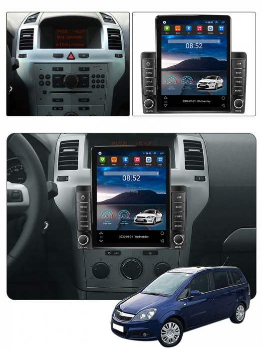 Navigatie dedicata Opel Astra H 2004 -2014,Tesla Style, ANDROID 13,Carplay&Android Auto, 10 inch , 8+128GB, Internet, Aplicatii, Waze, GPS [4]
