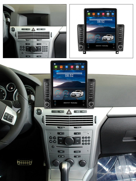 Navigatie dedicata Opel Astra H 2006 -2014,Tesla Style, ANDROID 13,Carplay&Android Auto, 10 inch , 8+128GB, Internet, Aplicatii, Waze, GPS [4]