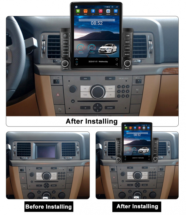 Navigatie dedicata Opel Vectra 2004-2006,Tesla Style, ANDROID 13,Carplay&Android Auto, 10 inch , 8+128GB, Internet, Aplicatii, Waze, GPS [3]