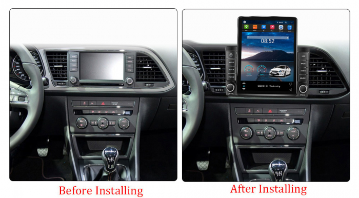 Navigatie dedicata Seat Leon 2012-2018,Tesla Style, ANDROID 13,Carplay&Android Auto, 10 inch , 8+128GB, Internet, Aplicatii, Waze, GPS [3]