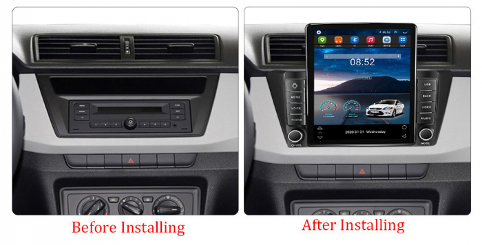 Navigatie dedicata Skoda Fabia 2015,Tesla Style, ANDROID 13,Carplay&Android Auto, 10 inch , 8+128GB, Internet, Aplicatii, Waze, GPS [3]