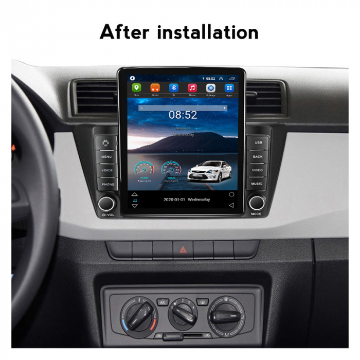 Navigatie dedicata Skoda Fabia 2015,Tesla Style, ANDROID 13,Carplay&Android Auto, 10 inch , 8+128GB, Internet, Aplicatii, Waze, GPS [4]