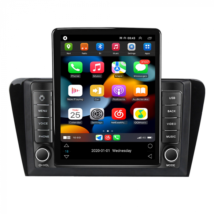 Navigatie dedicata Skoda Octavia 2013-2018,Tesla Style, ANDROID 13,Carplay&Android Auto, 10 inch , 8+128GB, Internet, Aplicatii, Waze, GPS [2]