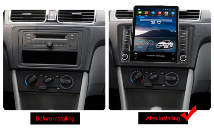 Navigatie dedicata Skoda Rapid 2013-2017,Tesla Style, ANDROID 13,Carplay&Android Auto, 10 inch , 8+128GB, Internet, Aplicatii, Waze, GPS [3]