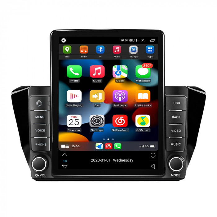 Navigatie dedicata Skoda Superb 2016-2019,Tesla Style, ANDROID 13,Carplay&Android Auto, 10 inch , 8+128GB, Internet, Aplicatii, Waze, GPS [2]