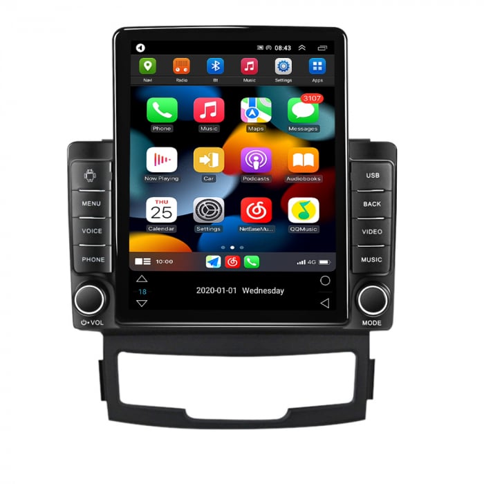 Navigatie dedicata SsangYong Korando 2010-2013,Tesla Style, ANDROID 13,Carplay&Android Auto, 10 inch , 8+128GB, Internet, Aplicatii, Waze, GPS [2]