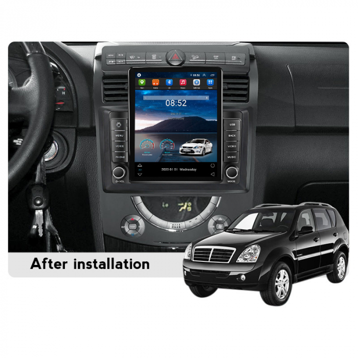 Navigatie dedicata SsangYong Rexton 2006-2012,Tesla Style, ANDROID 13,Carplay&Android Auto, 10 inch , 8+128GB, Internet, Aplicatii, Waze, GPS [4]