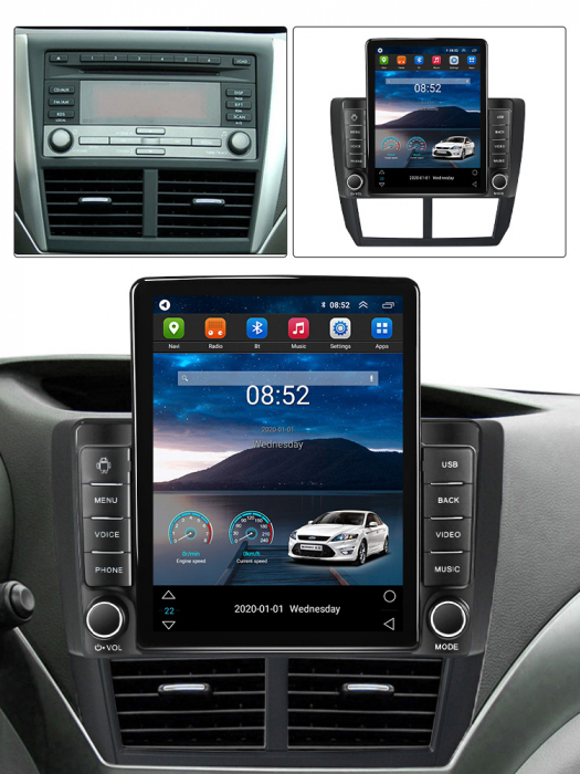 Navigatie dedicata Subaru Forester 3 2007-2013,Tesla Style, ANDROID 13,Carplay&Android Auto, 10 inch , 8+128GB, Internet, Aplicatii, Waze, GPS [4]